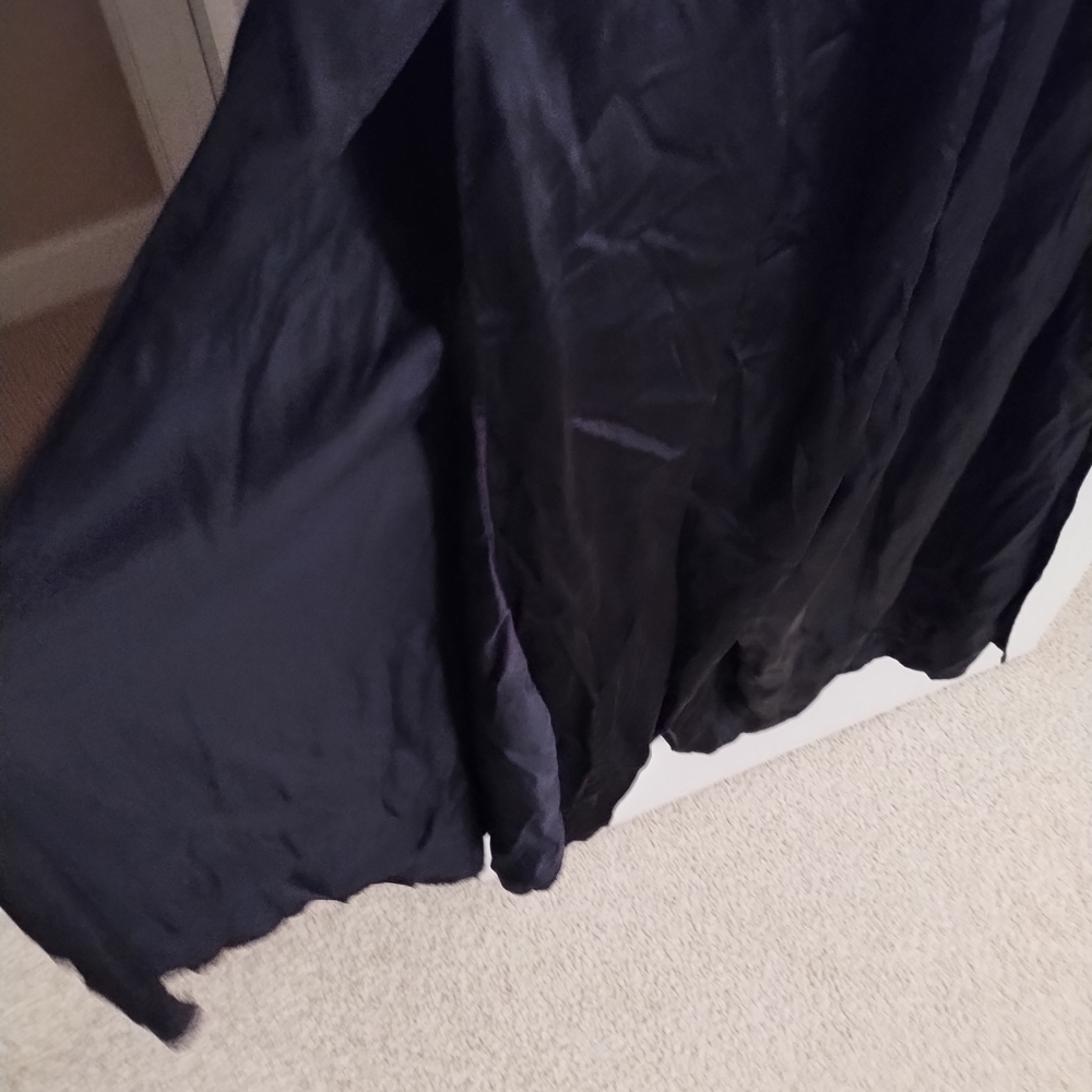 Anthropologie Black Satin Jumpsuit Pajamas - Picture 7 of 9